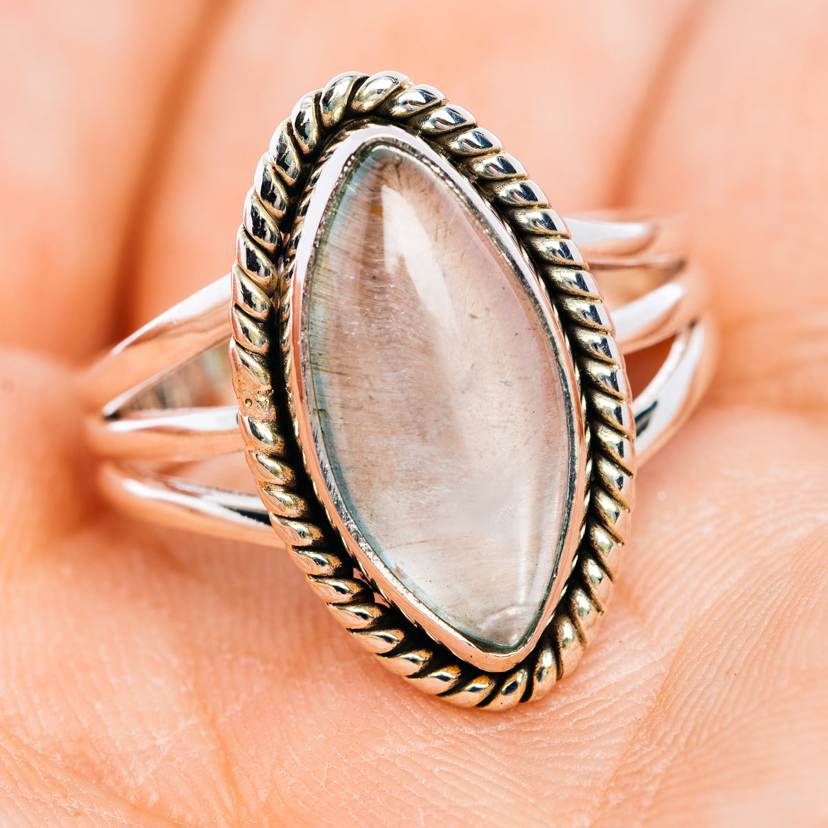 Premium Aquamarine Ring Size 7.75 (.925 Sterling Silver)