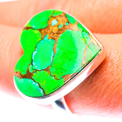 Green Copper Composite Turquoise Ring Size 9 (925 Sterling Silver) RING140118
