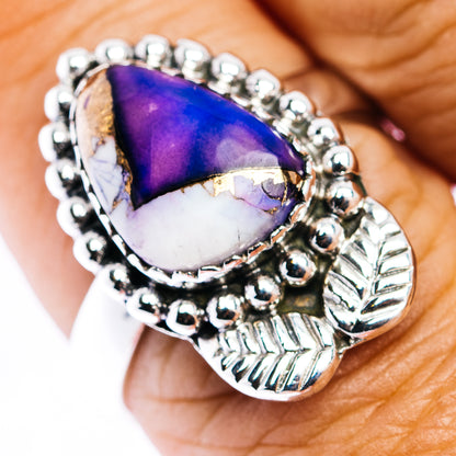 Violet Dahlia Turquoise Ring Size 8.5 (.925 Sterling Silver)