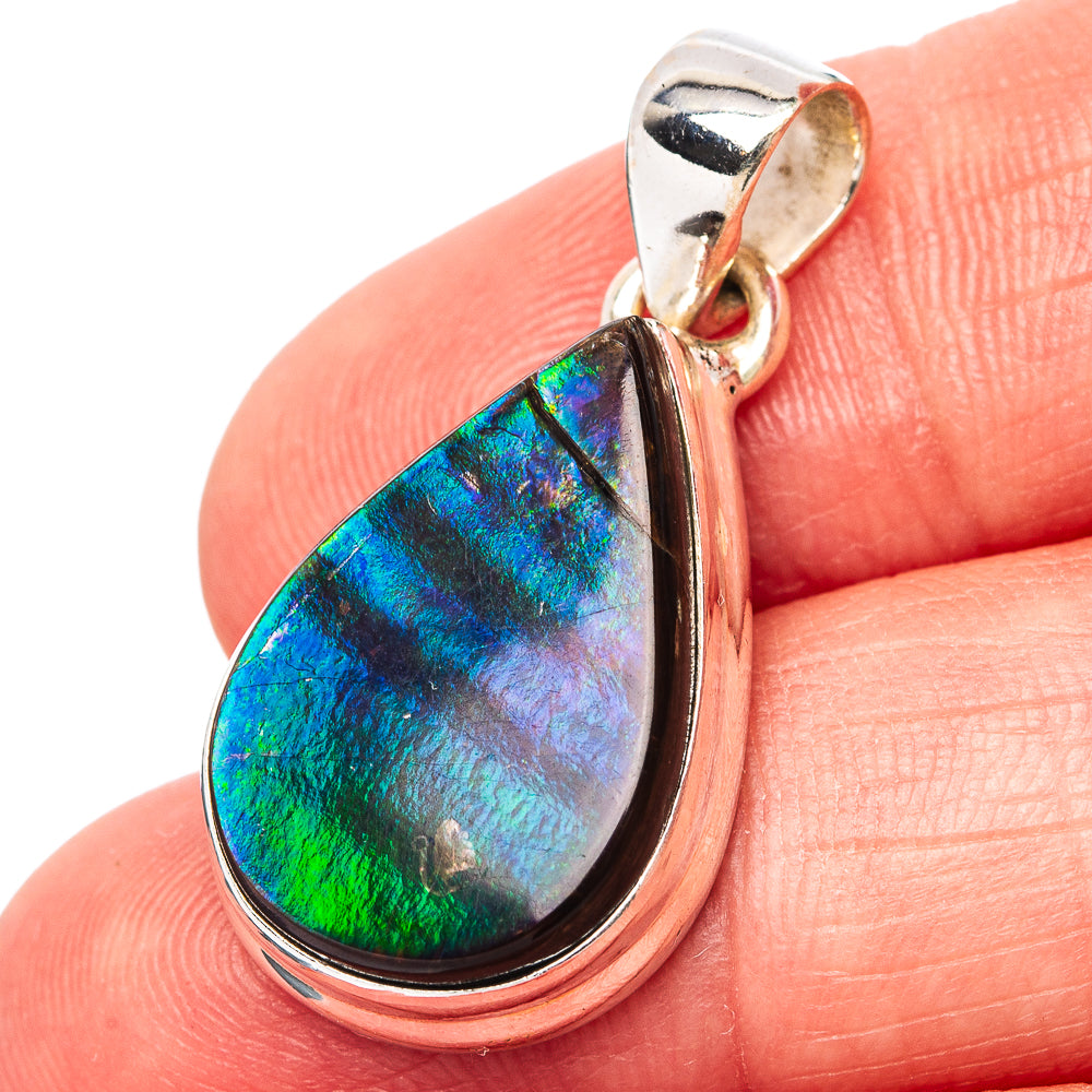 Canadian Ammolite Pendant 1 1/8" (.925 Sterling Silver)