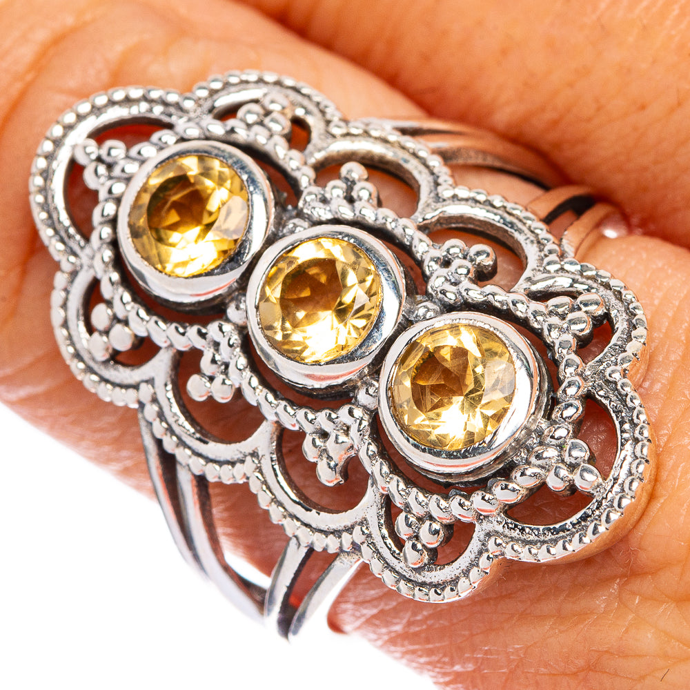 Faceted Citrine Ring Size 8.75 (925 Sterling Silver) R1132