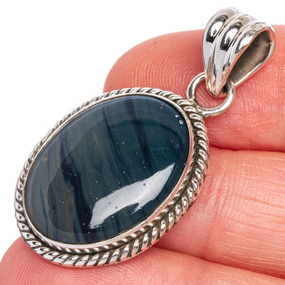 Blue Slag Pendant 1 1/2" (925 Sterling Silver) P40744