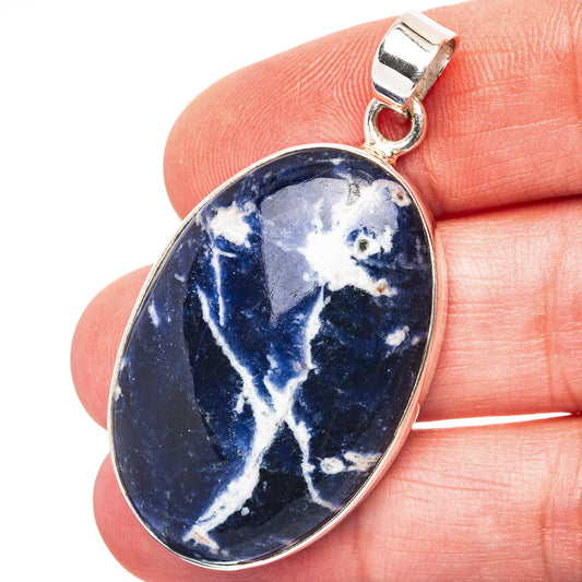 Sodalite Pendant 1 7/8" (.925 Sterling Silver)
