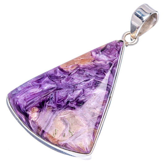 Premium Charoite Pendant 2" (.925 Sterling Silver)