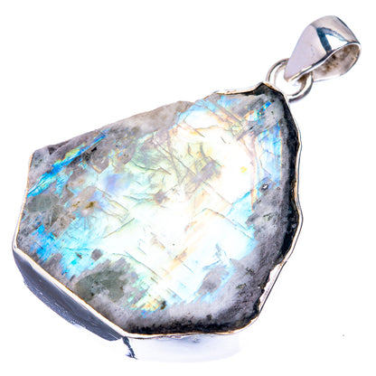 Rainbow Moonstone Pendant 1 3/4" (925 Sterling Silver) P38823