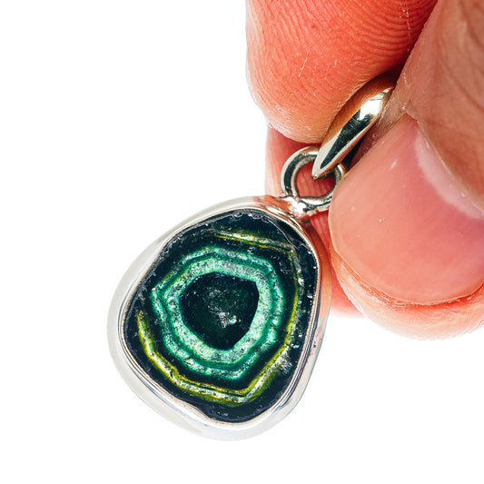 Watermelon Tourmaline Pendant 1 1/8" (German Silver)
