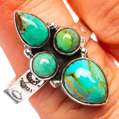 Mohave Turquoise Ring Size 8 Adjustable (.925 Sterling Silver)