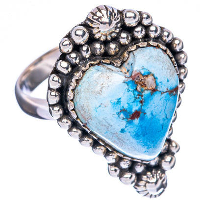 Rare Golden Hills Turquoise Heart Ring Size 7.75 (925 Sterling Silver) R2977