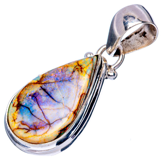 Rare Sterling Opal Pendant 1 1/4" (925 Sterling Silver) P42932