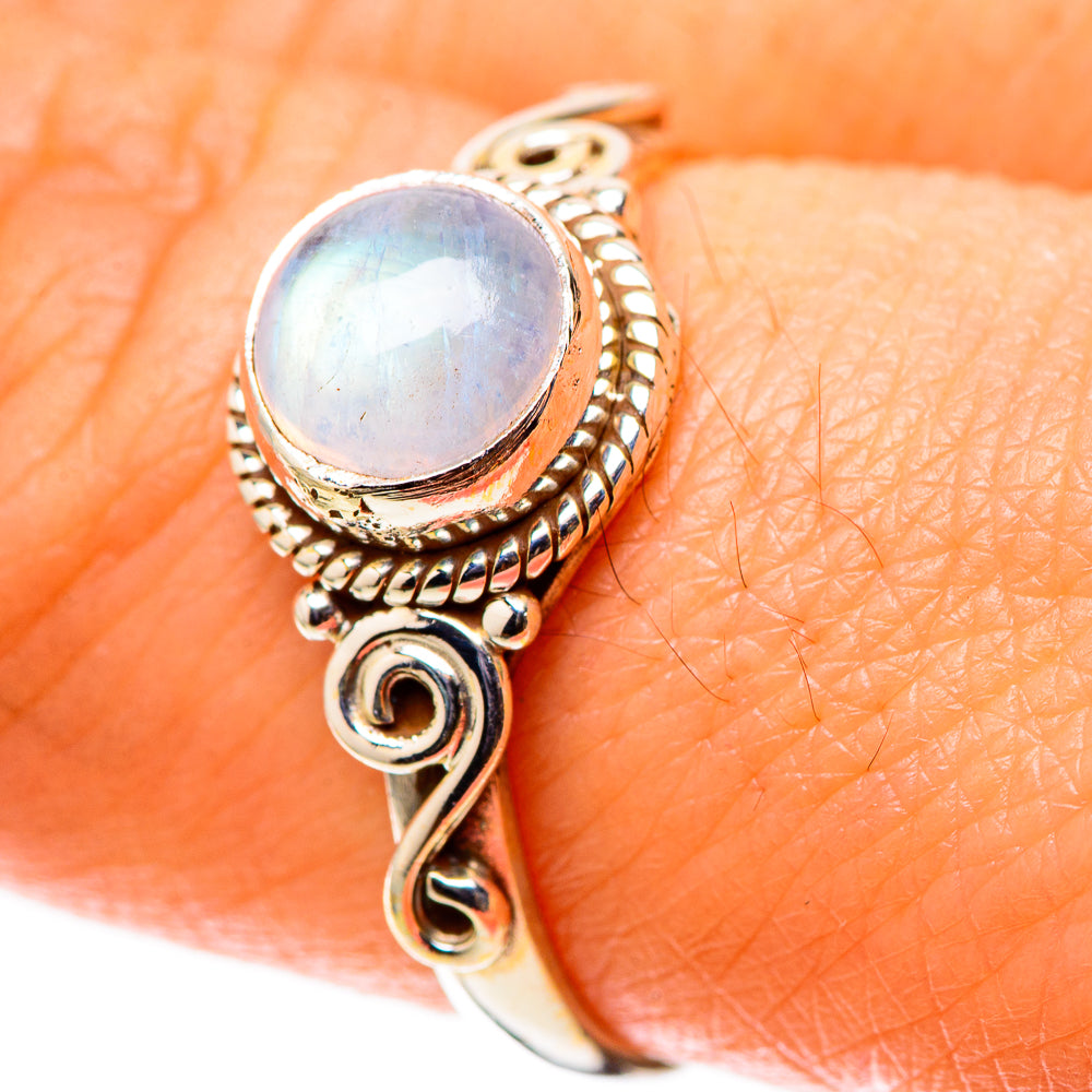 Rainbow Moonstone Dainty Ring Size 6 (925 Sterling Silver) RING138188