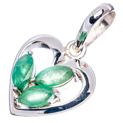 Zambian Emerald Pendant 7/8" (.925 Sterling Silver)