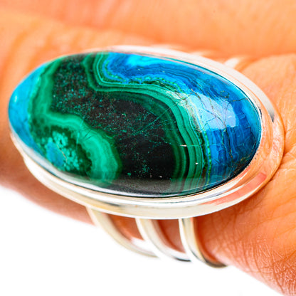 Large Malachite In Chrysocolla Ring Size 9 (925 Sterling Silver) RING138649