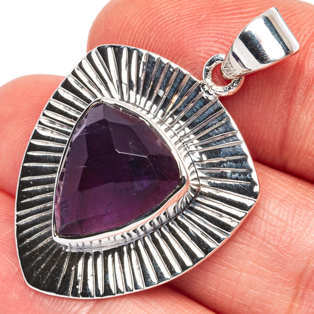 Premium Amethyst Pendant 1 3/8" (925 Sterling Silver) P44692
