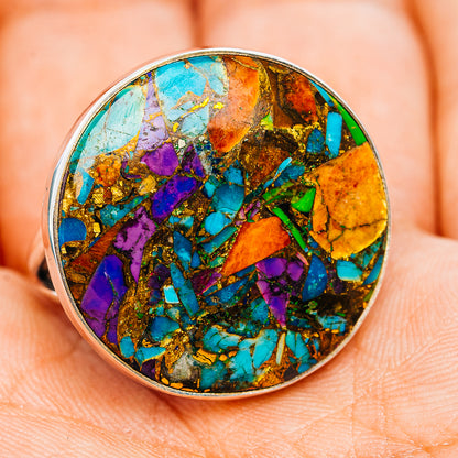 Premium Multi Dahlia Turquoise Ring Size 9.75 (.925 Sterling Silver)