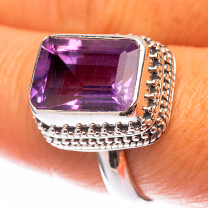 Faceted Amethyst 925 Sterling Silver Ring Size 8 (925 Sterling Silver) RING140327