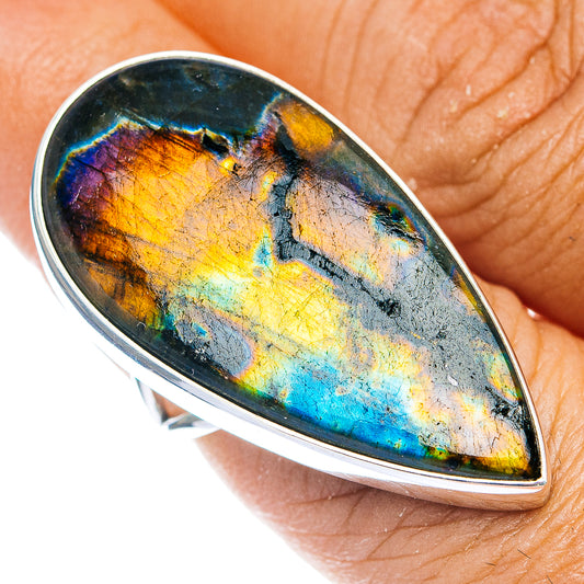 Premium Labradorite Ring Size 7 (.925 Sterling Silver)