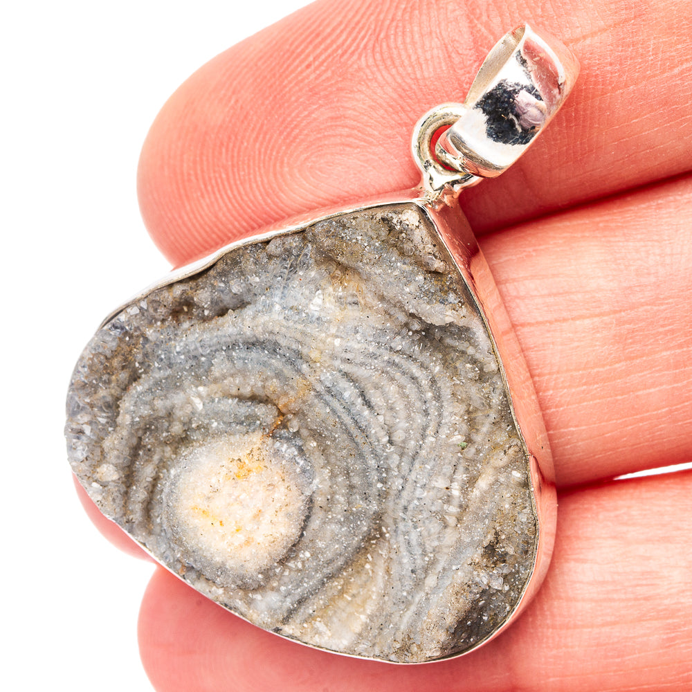 Desert Rose Druzy Pendant 1 5/8" (.925 Sterling Silver)