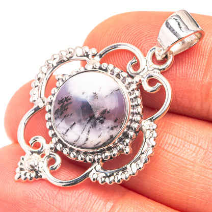 Premium Signature Dendritic Opal Pendant 1 3/8" (925 Sterling Silver) P38779