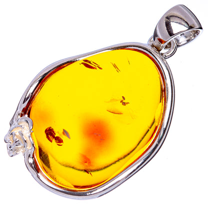 Ana Silver Co Baltic Amber Pendant 1 5/8" (925 Sterlnig Silver)