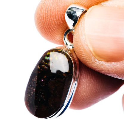Mexican Fire Agate Pendant 1 1/8" (.925 Sterling Silver)