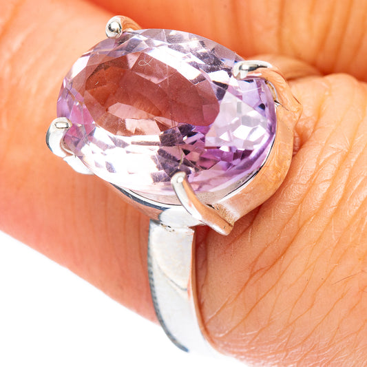 Faceted Amethyst Ring Size 7.5 (925 Sterling Silver) R4549