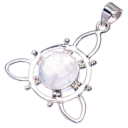 Premium Rainbow Moonstone Pendant 1 1/2" (925 Sterling Silver) P38780