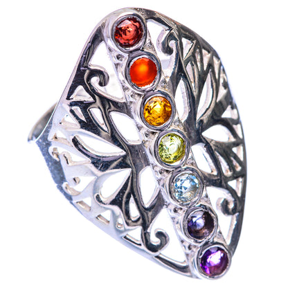 Rainbow Chakra Ring Size 10 (925 Sterling Silver) R141549