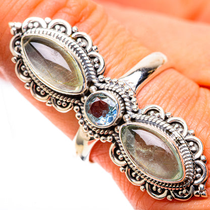 Large Natural Aquamarine, Blue Topaz Ring Size 9.75 (925 Sterling Silver) RING138006