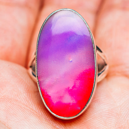 Premium Pink Aurora Opal Ring Size 7.5 (.925 Sterling Silver)