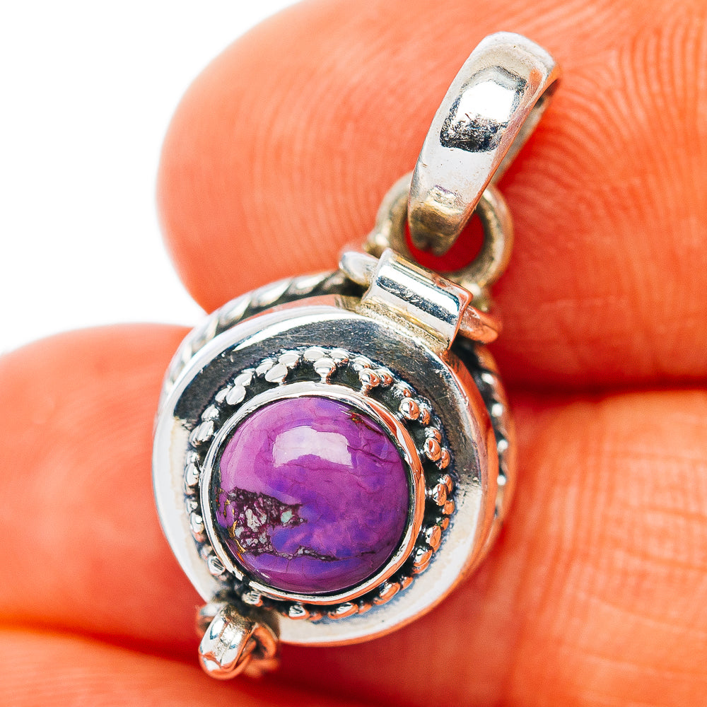 Purple Mojave Turquoise Poison Pendant 1" (.925 Sterling Silver)