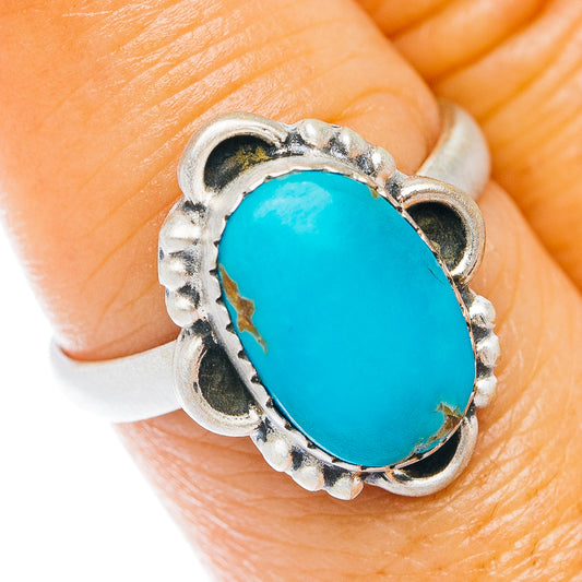 Santa Maria Turquoise Ring Size 8 (.925 Sterling Silver)