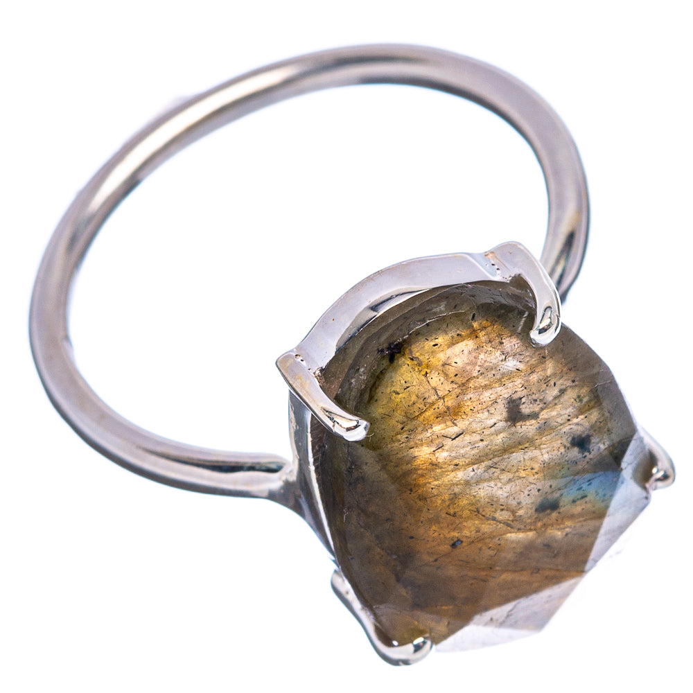 Faceted Labradorite Ring Size 7 (.925 Sterling Silver)