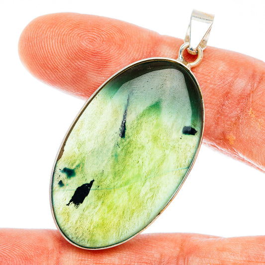 Premium Nephrite Jade Pendant 2" (.925 Sterling Silver)