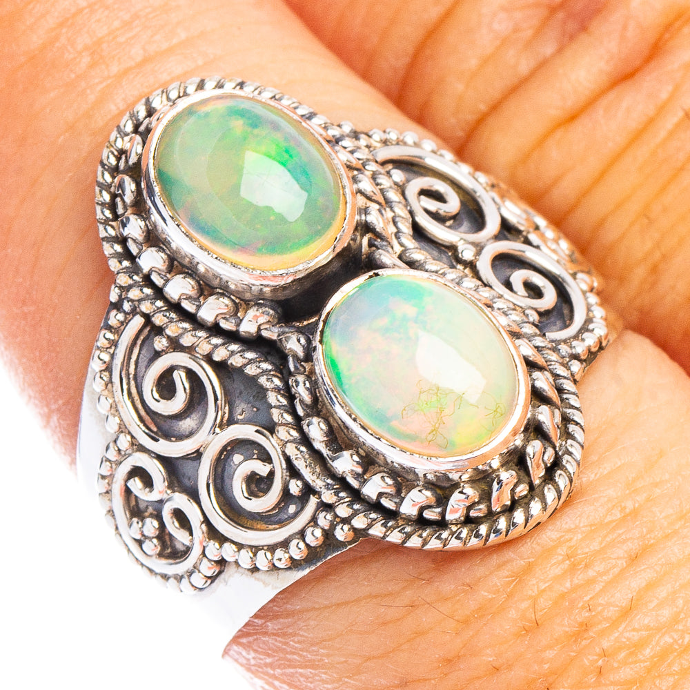 Rare Ethiopian Opal Ring Size 8.5 (925 Sterling Silver) R6726