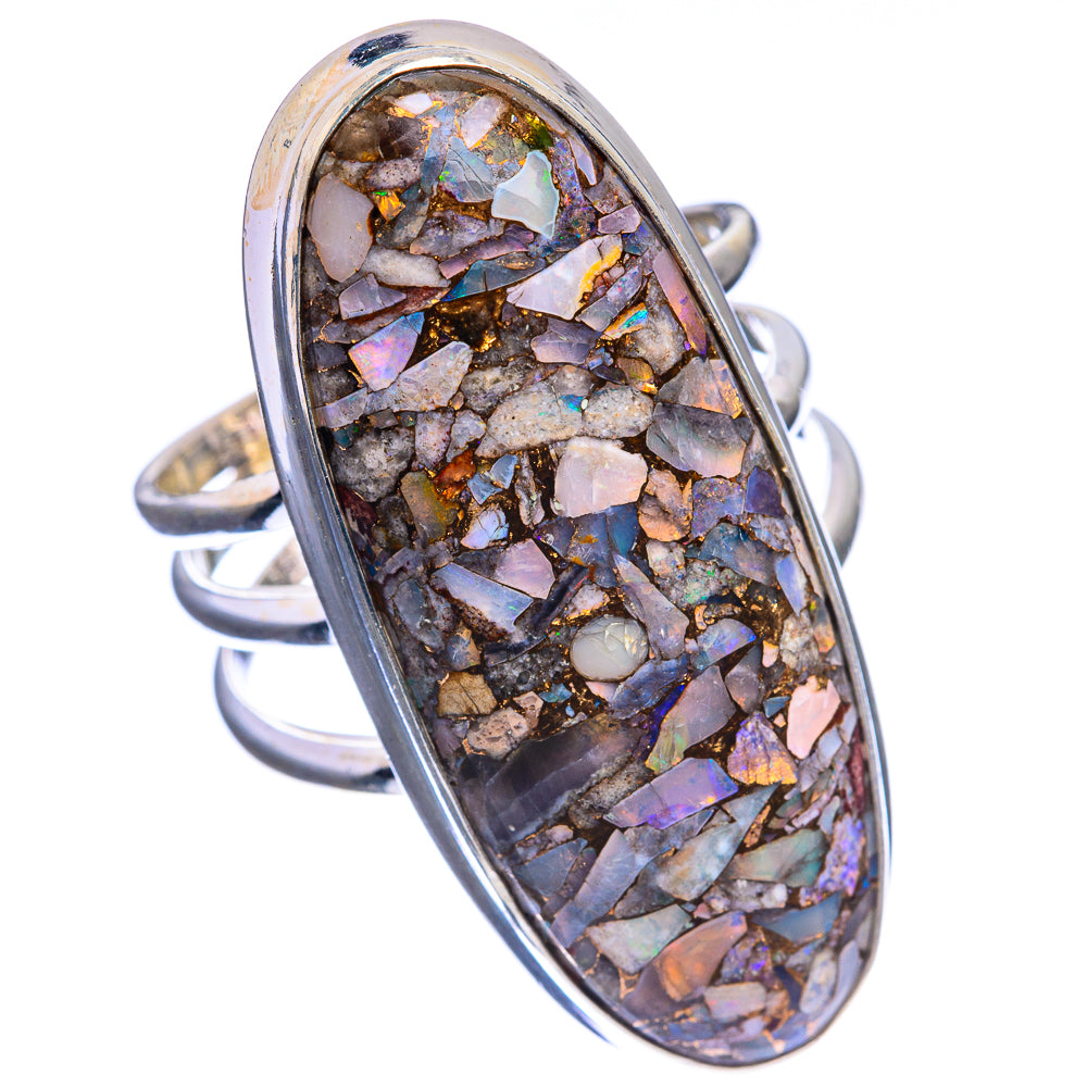 Large Brecciated Ethiopian Opal Ring Size 10.75 (925 Sterling Silver) R142201