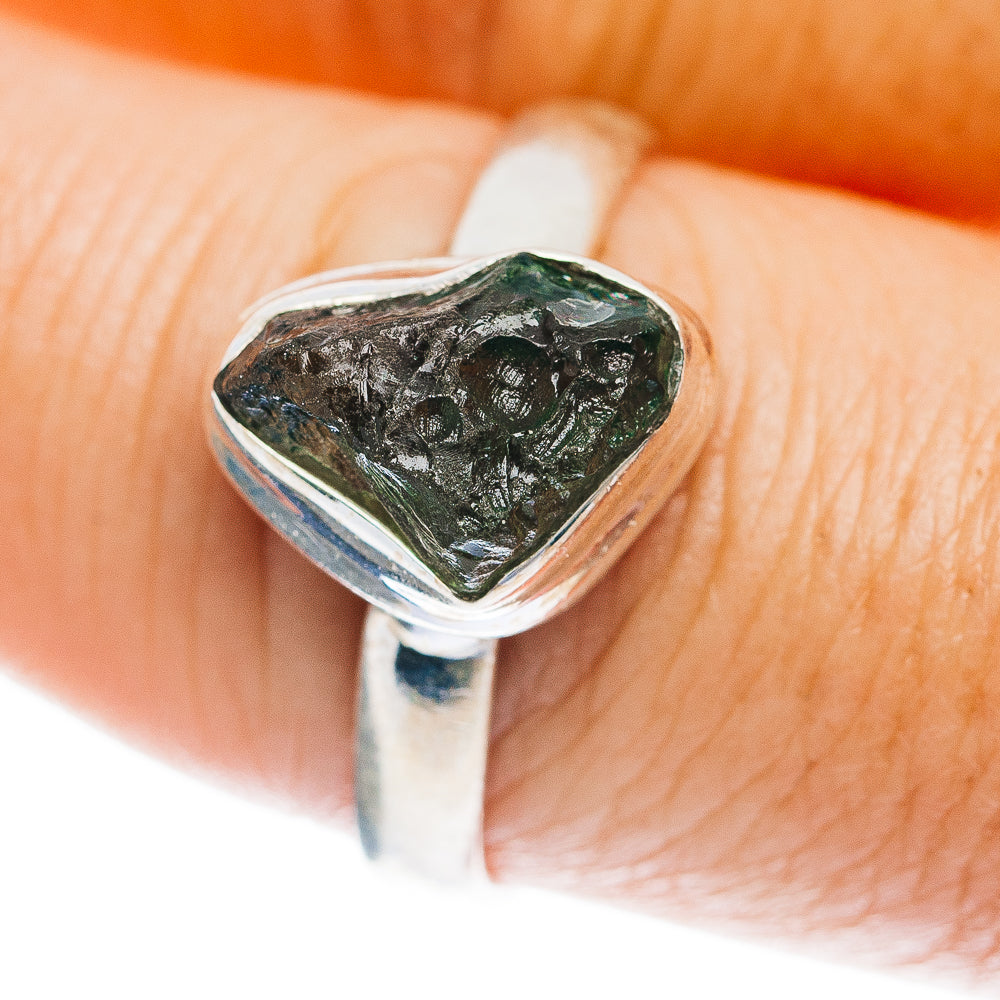 Czech Moldavite Ring Size 9 (.925 Sterling Silver)