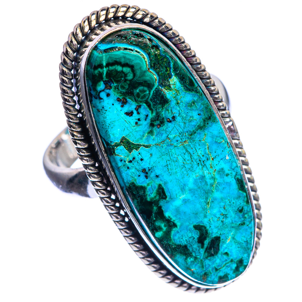 Large Malachite In Chrysocolla Ring Size 6 (925 Sterling Silver) R144160
