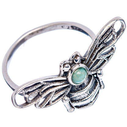 Amazonite Bee Dainty Ring Size 6.5 (.925 Sterling Silver)