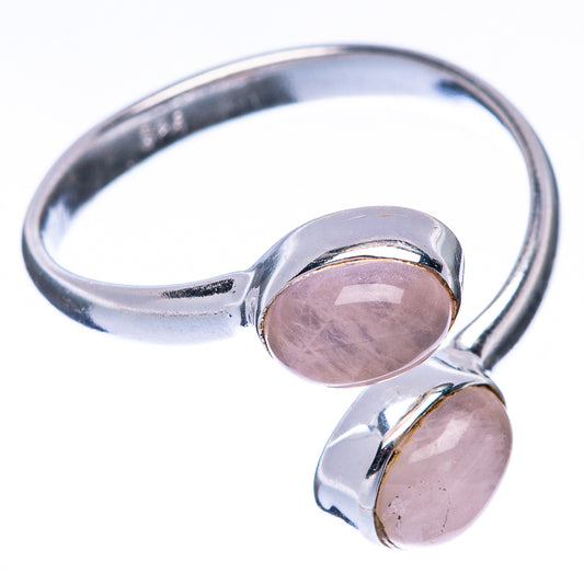 Rose Quartz Dainty Ring Size 7 Adjustable (925 Sterling Silver) R5704