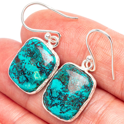 Shattuckite Earrings 1 1/4" (925 Sterling Silver) E1741