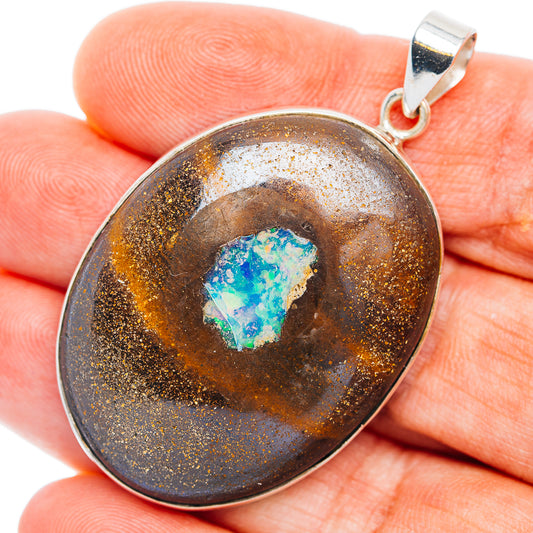 Premium Boulder Opal Pendant 2" (.925 Sterling Silver)