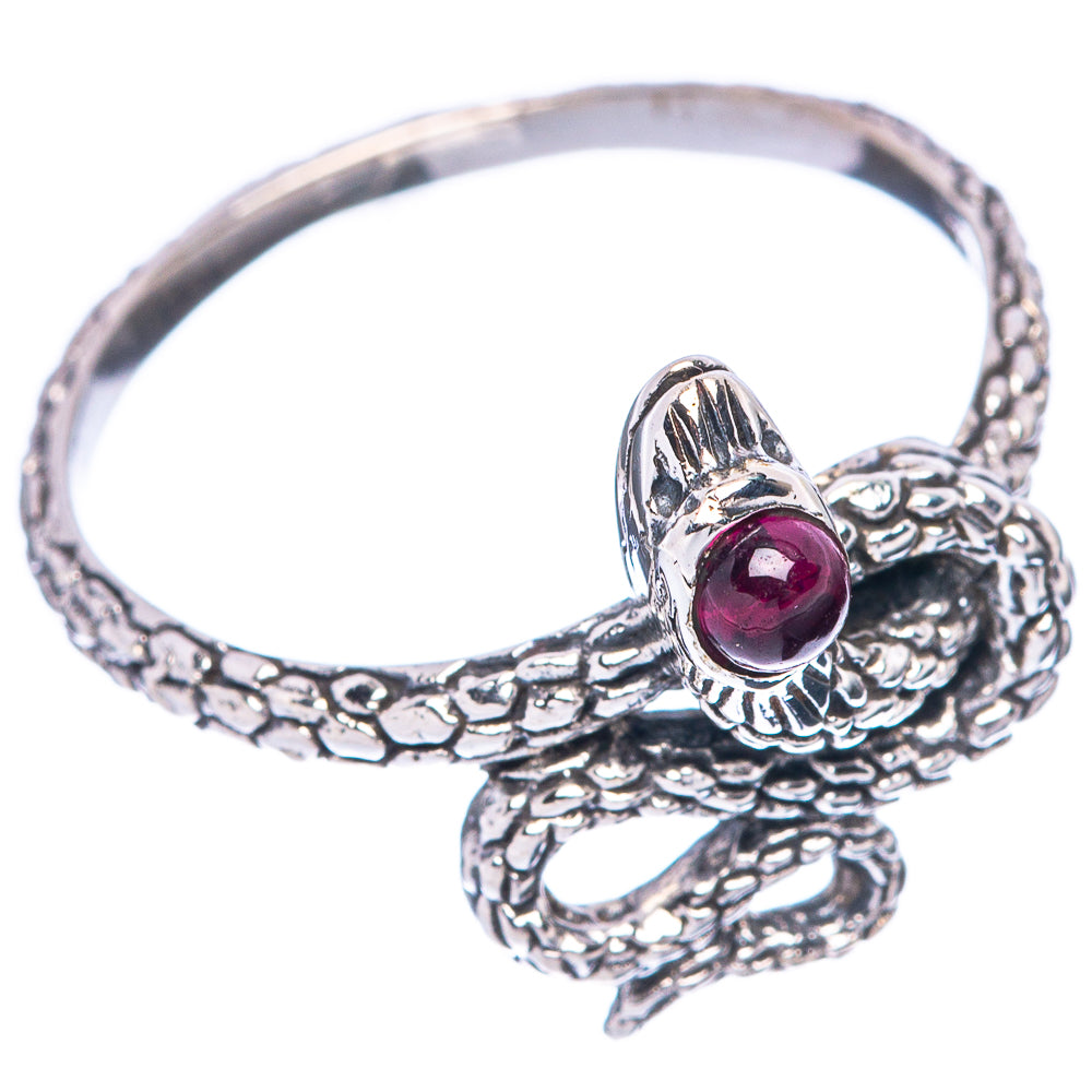 Garnet Snake 925 Sterling Silver Ring Size 7.75 (925 Sterling Silver) R5468
