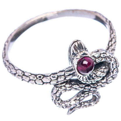Garnet Snake 925 Sterling Silver Ring Size 7.75 (925 Sterling Silver) R5468
