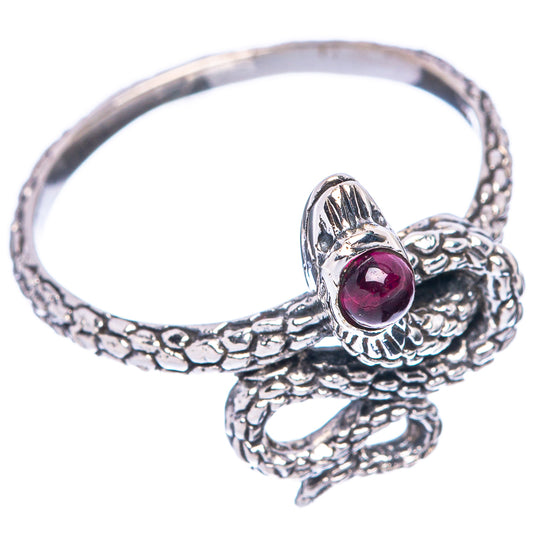 Garnet Snake 925 Sterling Silver Ring Size 7.75 (925 Sterling Silver) R5468