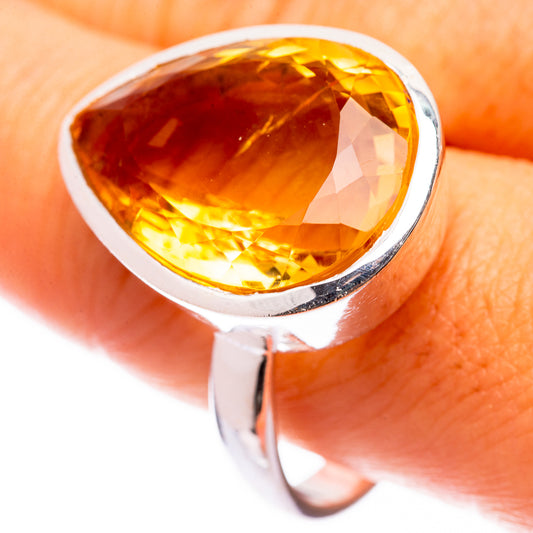 Large Faceted Citrine Ring Size 10.75 (925 Sterling Silver) R141032