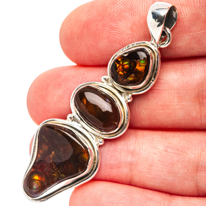 Premium Mexican Fire Agate Pendant 2 1/8" (.925 Sterling Silver)