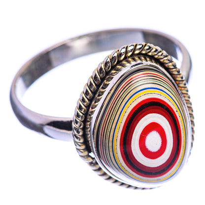 Rainbow Calsilica 925 Sterling Silver Ring Size 11.75