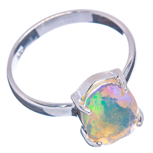 Sterling silver opal ring with heart-cut opal and curved open band