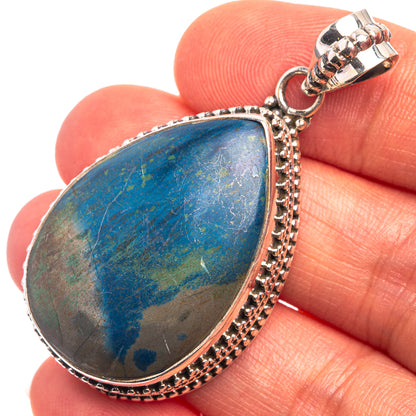 Azurite Pendant 1 7/8" (925 Sterling Silver) P38882