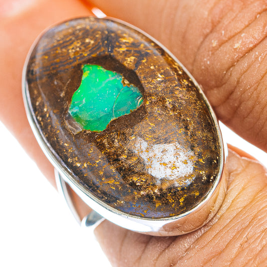 Premium Boulder Opal Ring Size 7 (.925 Sterling Silver)